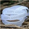Order  Wedding Owl Ribbon - Anniversary White